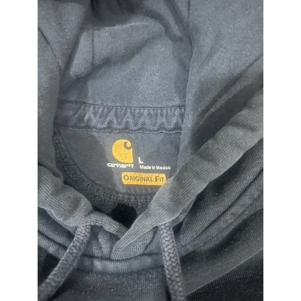 Carhartt Blue‎ Hoodie Rain Defender Big Logo Regular Sweatshirt Mens Large